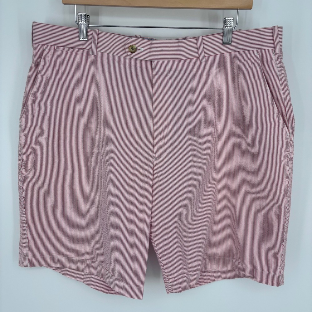 Peter Millar Seersucker Shorts Mens 38 Pink Striped Cotton Preppy Summer Classic
